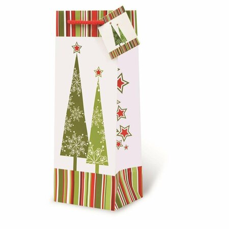 WRAP-ART Starry Christmas Printed paper Bag with Plastic Rope Handle 17619